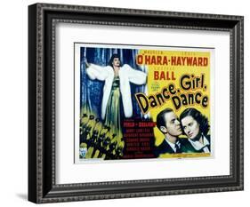 Dance, Girl, Dance, Lucille Ball, Louis Hayward, Maureen O'Hara, 1940-null-Framed Art Print