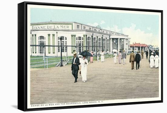 Dance House and Boardwalk, Long Beach, New York-null-Framed Stretched Canvas