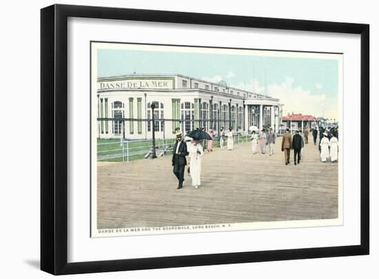 Dance House and Boardwalk, Long Beach, New York-null-Framed Art Print