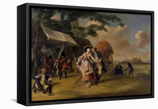 Dance in a Camp, 1765-Jakob Michel-Framed Stretched Canvas