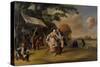 Dance in a Camp, 1765-Jakob Michel-Stretched Canvas