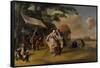 Dance in a Camp, 1765-Jakob Michel-Framed Stretched Canvas