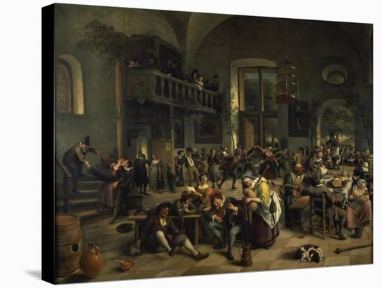 Dance in a Large Tavern, 1676-Jan Steen-Stretched Canvas