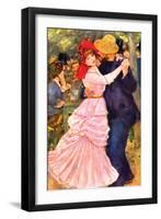 Dance In Bougival (Detail)-Pierre-Auguste Renoir-Framed Art Print