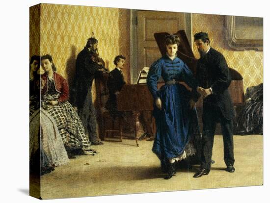 Dance Lesson, 1865-Filippo Carcano-Stretched Canvas