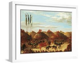 Dance of Buffalo at Mandan Okipa Ceremony-George Catlin-Framed Giclee Print