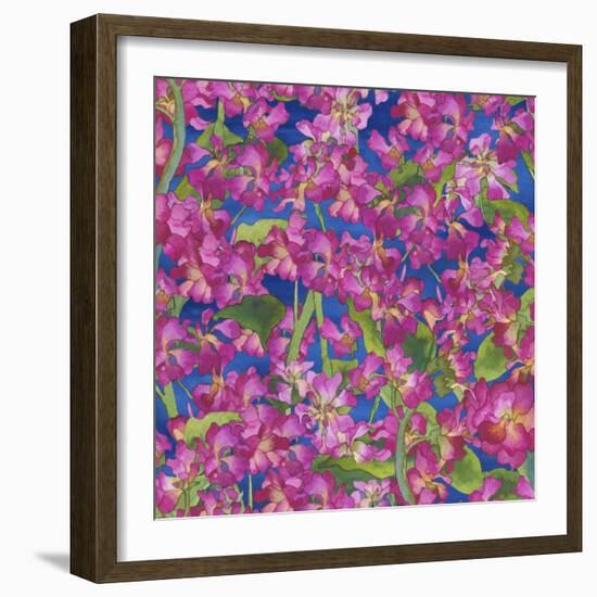 Dance Of Love- Pink Flowers Repeat-Carissa Luminess-Framed Giclee Print