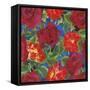 Dance Of Love- Roses & Zinnias-Carissa Luminess-Framed Stretched Canvas