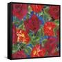 Dance Of Love- Roses & Zinnias-Carissa Luminess-Framed Stretched Canvas