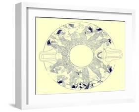 Dance of Maenads to Dionysos, Illustration from 'Greek Vase Paintings'-English-Framed Giclee Print