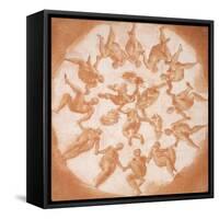 Dance of the Hours and Three Putti with Cornucopiae-Francesco Primaticcio-Framed Stretched Canvas