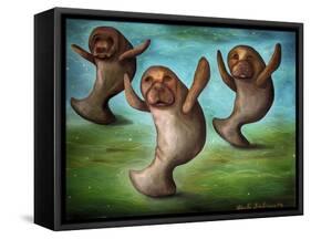 Dance of the Manatees-Leah Saulnier-Framed Stretched Canvas