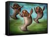 Dance of the Manatees-Leah Saulnier-Framed Stretched Canvas