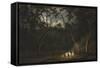 Dance of the Natives of Van Diemen's Land, Moonlight-John Glover-Framed Stretched Canvas