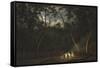 Dance of the Natives of Van Diemen's Land, Moonlight-John Glover-Framed Stretched Canvas