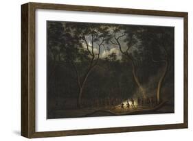 Dance of the Natives of Van Diemen's Land, Moonlight-John Glover-Framed Giclee Print