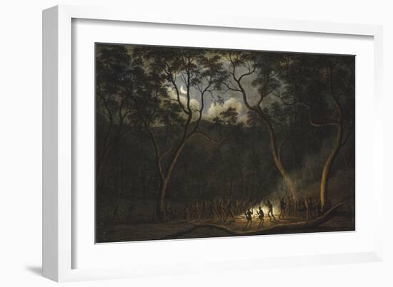 Dance of the Natives of Van Diemen's Land, Moonlight-John Glover-Framed Giclee Print