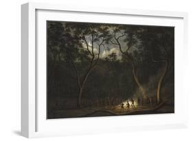 Dance of the Natives of Van Diemen's Land, Moonlight-John Glover-Framed Giclee Print