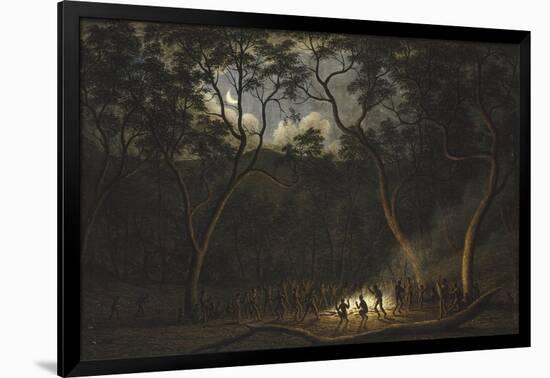 Dance of the Natives of Van Diemen's Land, Moonlight-John Glover-Framed Giclee Print