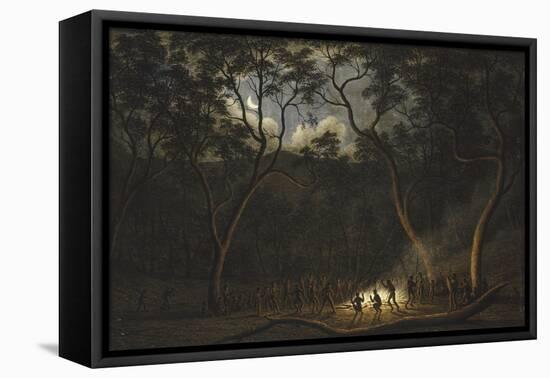 Dance of the Natives of Van Diemen's Land, Moonlight-John Glover-Framed Stretched Canvas