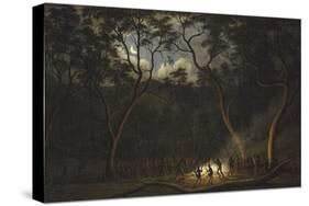 Dance of the Natives of Van Diemen's Land, Moonlight-John Glover-Stretched Canvas