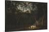 Dance of the Natives of Van Diemen's Land, Moonlight-John Glover-Stretched Canvas