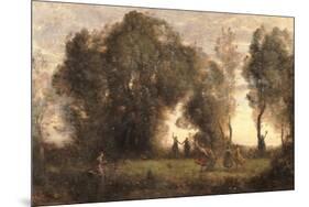 Dance of the Nymphs-Jean-Baptiste-Camille Corot-Mounted Art Print