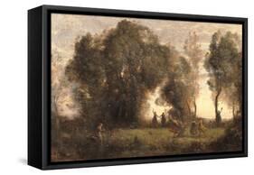 Dance of the Nymphs-Jean-Baptiste-Camille Corot-Framed Stretched Canvas