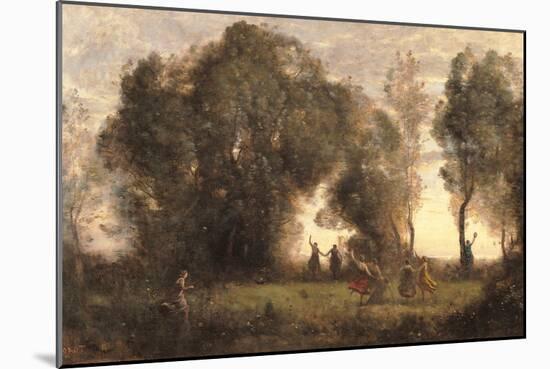 Dance of the Nymphs-Jean-Baptiste-Camille Corot-Mounted Art Print