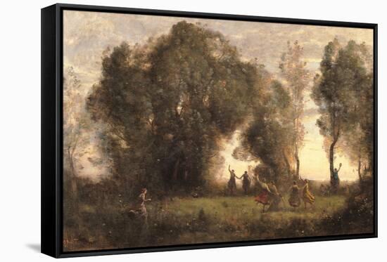 Dance of the Nymphs-Jean-Baptiste-Camille Corot-Framed Stretched Canvas