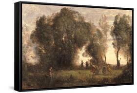 Dance of the Nymphs-Jean-Baptiste-Camille Corot-Framed Stretched Canvas