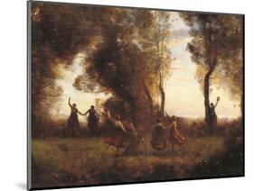 Dance of the Nymphs-Jean-Baptiste-Camille Corot-Mounted Art Print