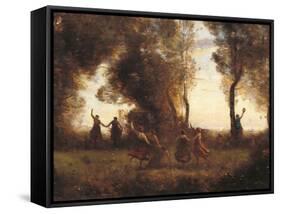 Dance of the Nymphs-Jean-Baptiste-Camille Corot-Framed Stretched Canvas