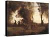 Dance of the Nymphs-Jean-Baptiste-Camille Corot-Stretched Canvas