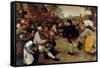 Dance of the Peasants - Detail-Pieter Breughel the Elder-Framed Stretched Canvas