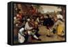 Dance of the Peasants - Detail-Pieter Breughel the Elder-Framed Stretched Canvas