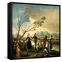 Dance on the Banks of the Manzanares, 1776-1777-Francisco de Goya-Framed Stretched Canvas