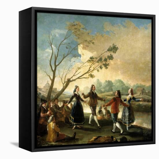 Dance on the Banks of the Manzanares, 1776-1777-Francisco de Goya-Framed Stretched Canvas
