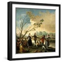 Dance on the Banks of the Manzanares, 1776-1777-Francisco de Goya-Framed Giclee Print