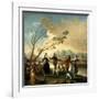 Dance on the Banks of the Manzanares, 1776-1777-Francisco de Goya-Framed Giclee Print