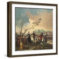 Dance on the Banks of the River Manzanares, 1777-Francisco de Goya-Framed Giclee Print