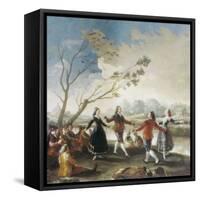 Dance on the Banks of the River Manzanares-Francisco de Goya-Framed Stretched Canvas