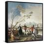 Dance on the Banks of the River Manzanares-Francisco de Goya-Framed Stretched Canvas