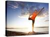 Dance Pose on the Beach of Lincoln Park, West Seattle, Washington-Dan Holz-Stretched Canvas