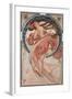 Dance (Rose), 1898 (Colour Litho)-Alphonse Marie Mucha-Framed Giclee Print