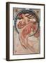 Dance (Rose), 1898 (Colour Litho)-Alphonse Marie Mucha-Framed Giclee Print