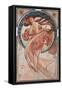 Dance (Rose), 1898 (Colour Litho)-Alphonse Marie Mucha-Framed Stretched Canvas