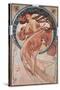 Dance (Rose), 1898 (Colour Litho)-Alphonse Marie Mucha-Stretched Canvas