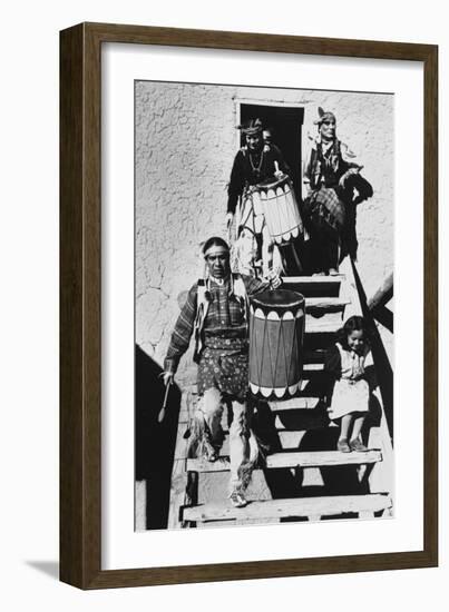 Dance, San Ildefonso Pueblo, New Mexico, 1942-Ansel Adams-Framed Photographic Print