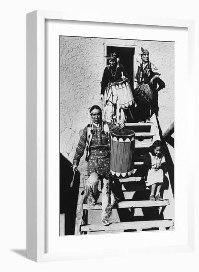 Dance, San Ildefonso Pueblo, New Mexico, 1942-Ansel Adams-Framed Photographic Print